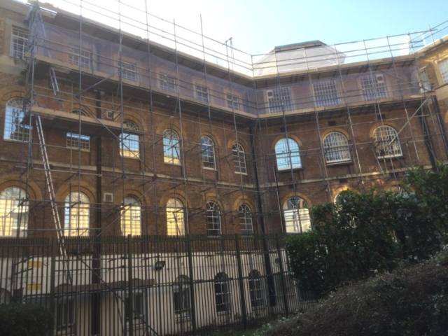 building scaffold in East London