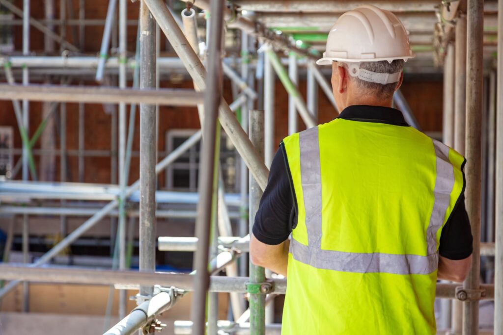 worker on scaffolding